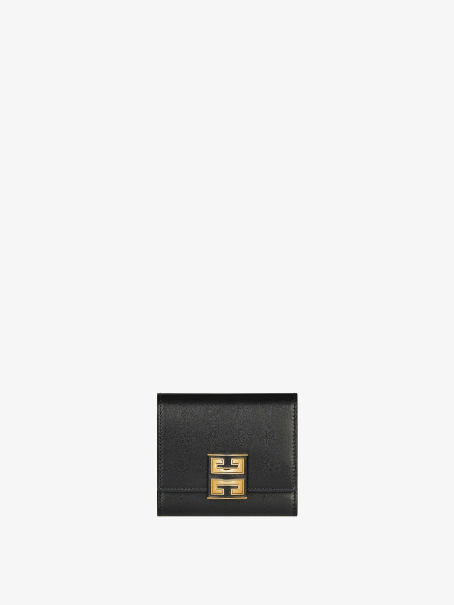 Women Givenchy Small Leather Goods | 4G Wallet In Leather Black