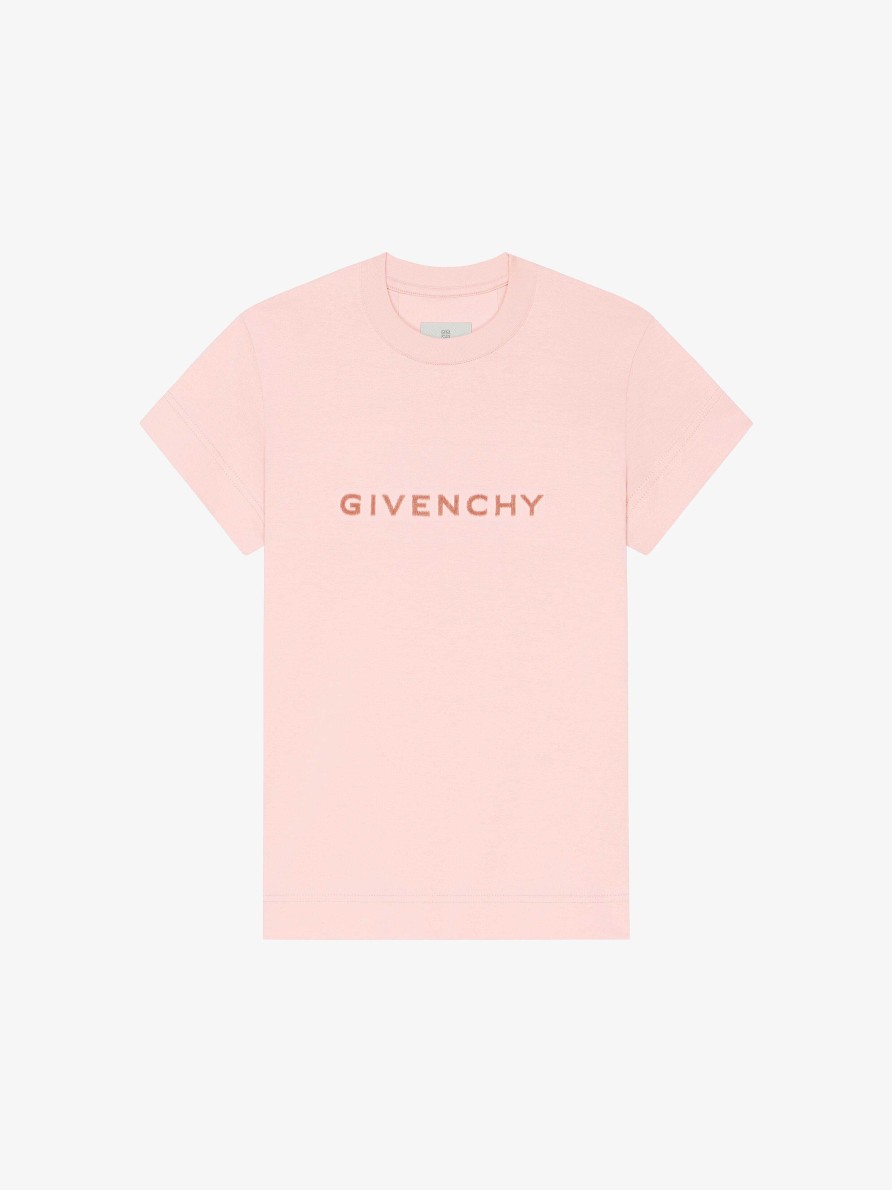 Women Givenchy T-Shirts | Givenchy 4G T-Shirt In Cotton Blush Pink