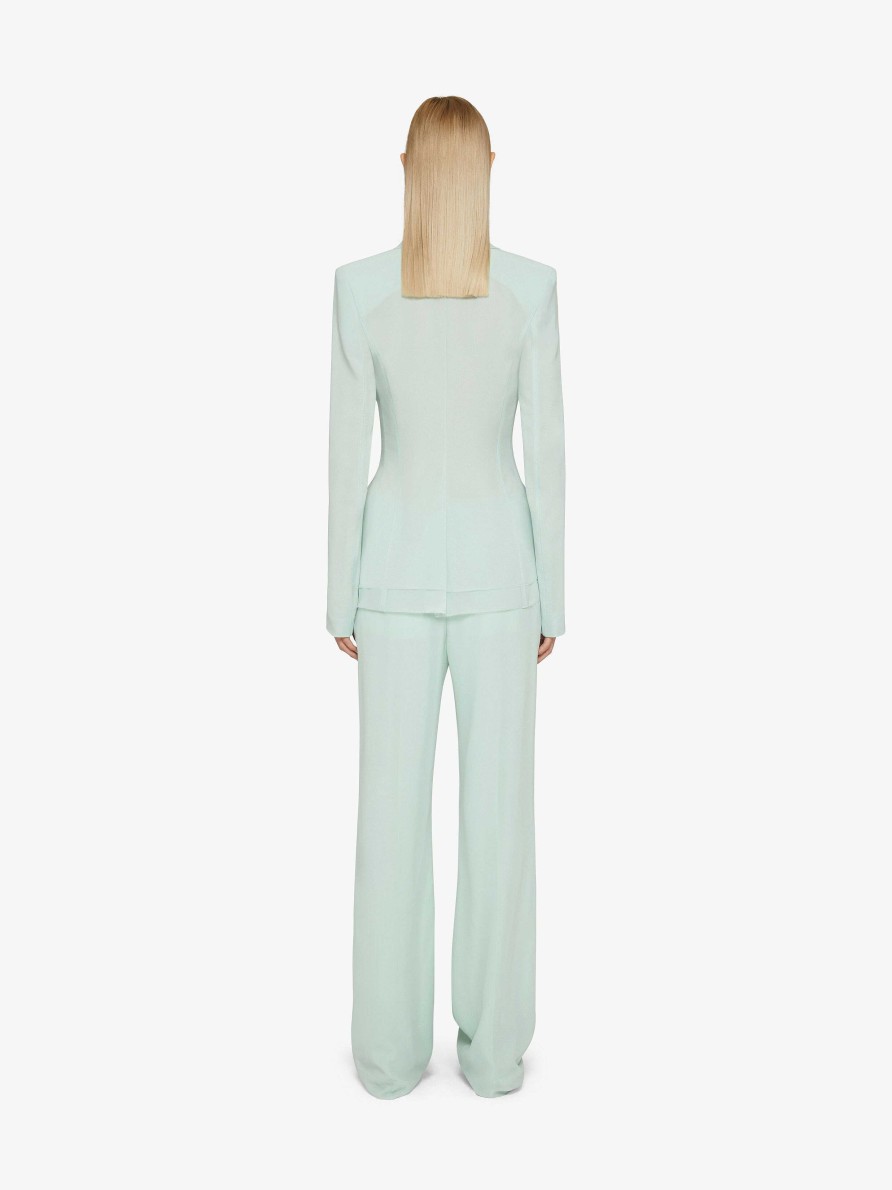 Women Givenchy Pants | Flare Tailored Pants In Silk Mint Green