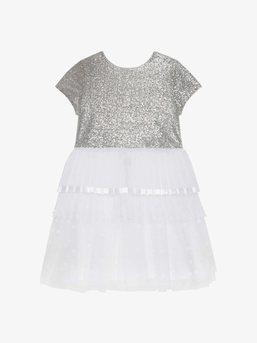 Women Givenchy Girl (4 To 12 Years) | Dress In Tulle And Sequins Silvery