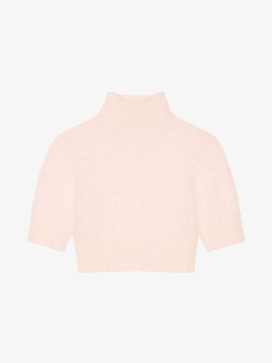 Women Givenchy Knitwear | Cropped Sweater In Alpaca Wool Blush Pink