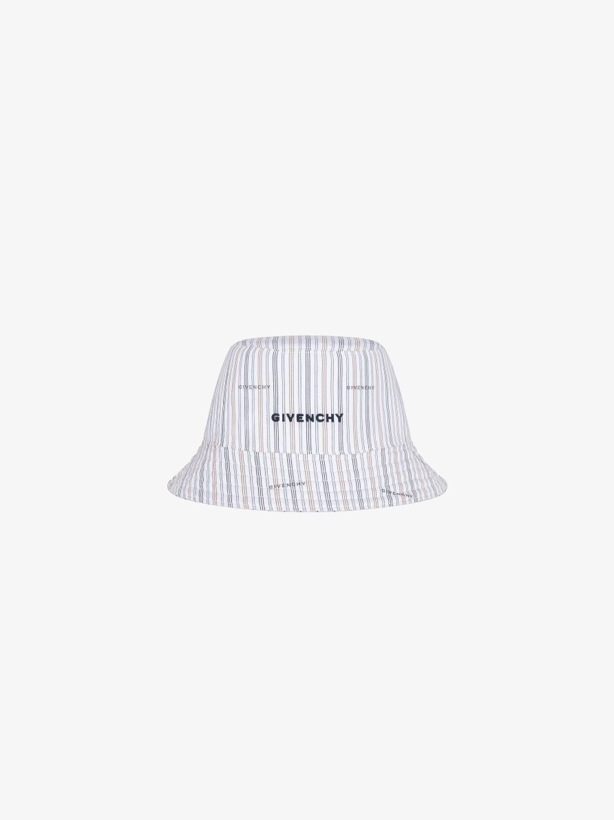 Men Givenchy Beanies & Caps | Reversible Givenchy Bucket Hat Baby Blue/White