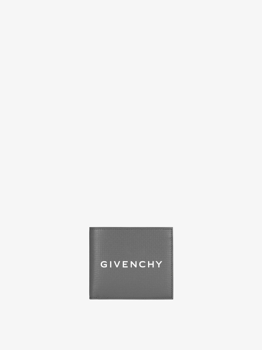 Men Givenchy Small Leather Goods | Givenchy Wallet In 4G Leather Quartz Grey