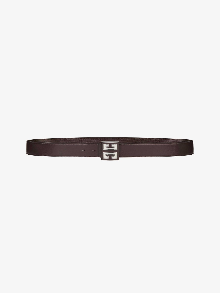 Men Givenchy Belts | 4G Reversible Belt In 4G Classic Leather Dark Brown