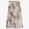 Women Givenchy Skirts | Pleated Skirt In Taffetas With Snow Leopard Print Natural/Brown