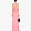 Women Givenchy Dresses | Evening Draped Dress In Silk With Chains Flamingo