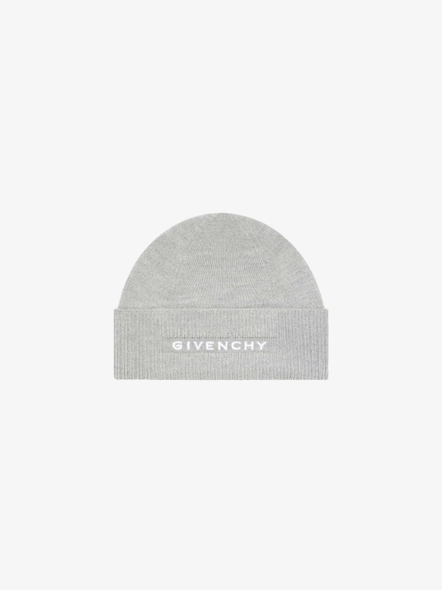 Women Givenchy Other Accessories | Givenchy 4G Beanie In Wool Light Grey