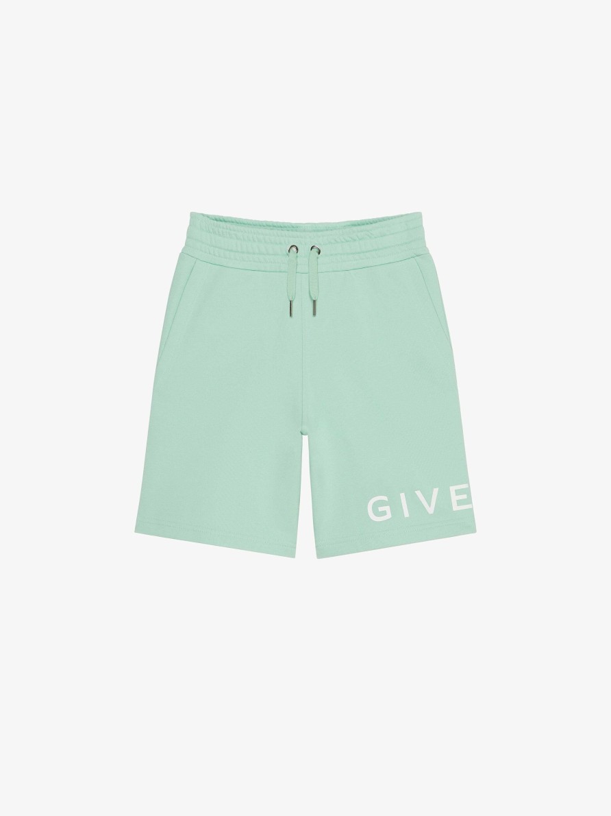 Men Givenchy Boy (4 To 12 Years) | Bermuda Shorts In Fleece Light Mint Green