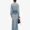 Women Givenchy Outerwear & Blousons | Cropped Jacket In Givenchy 4G Denim Medium Blue