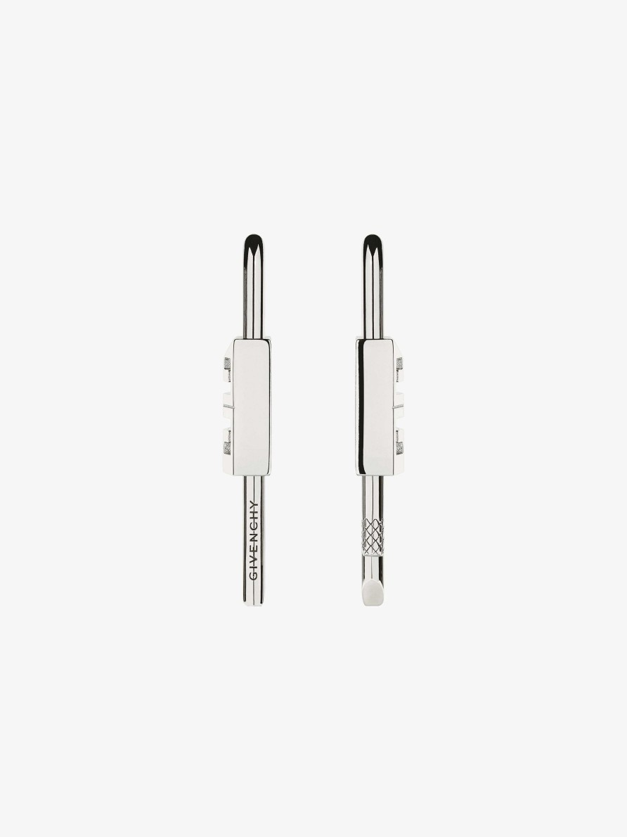 Women Givenchy Jewelry | Lock Earrings In Metal Silvery