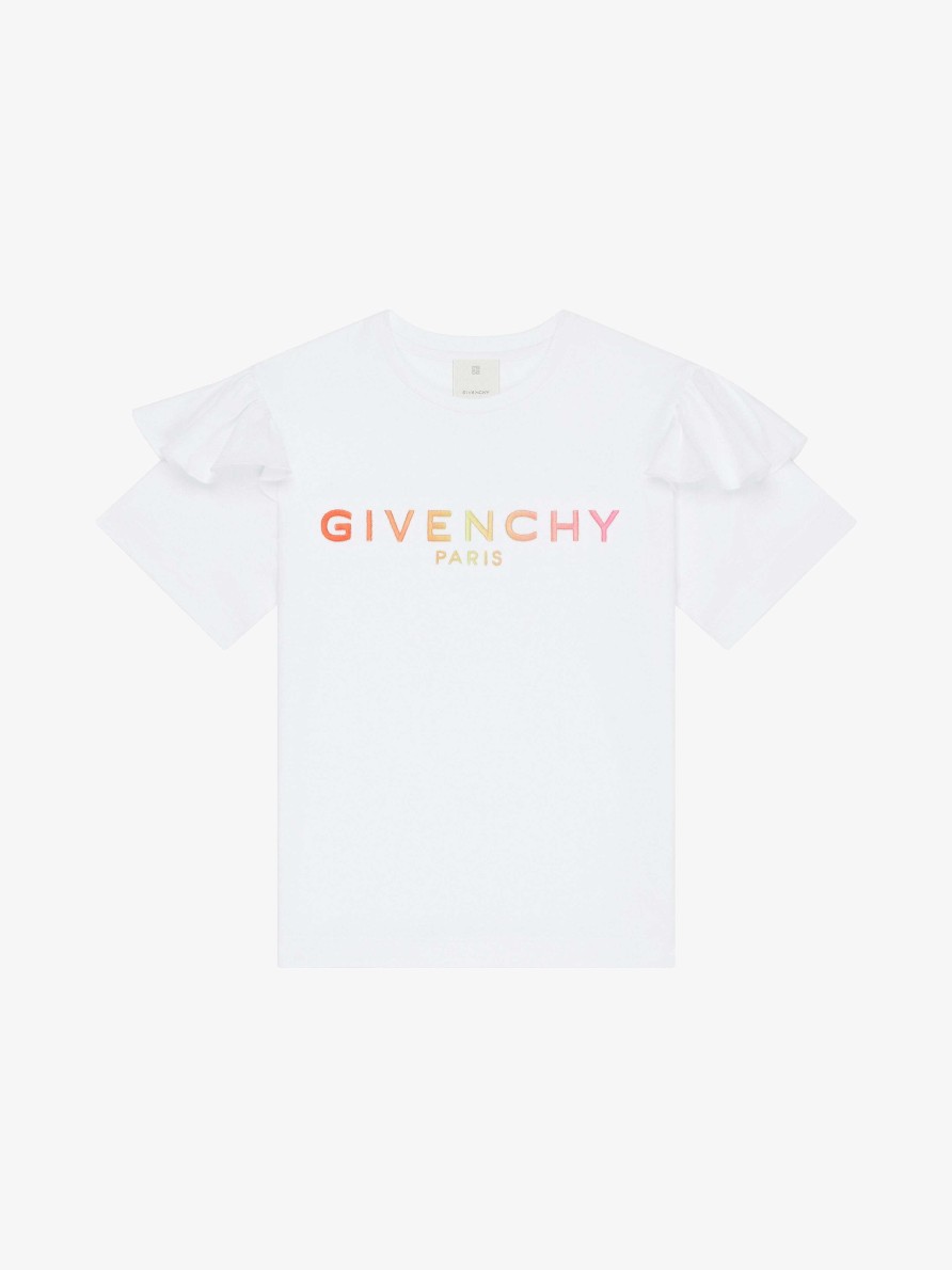 Women Givenchy Girl (4 To 12 Years) | T-Shirt In Jersey With Ruffles White