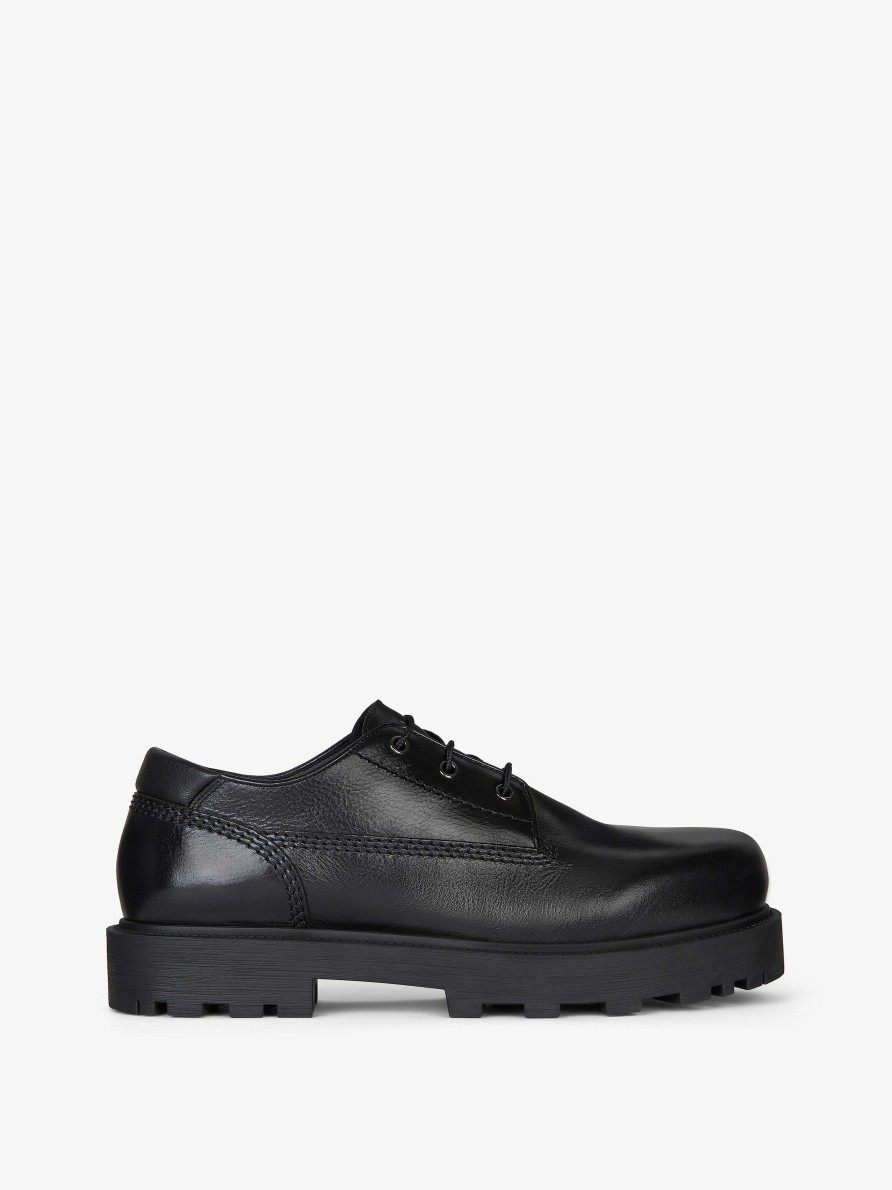 Men Givenchy Boots & Derbies | Storm Derbies In Leather Black