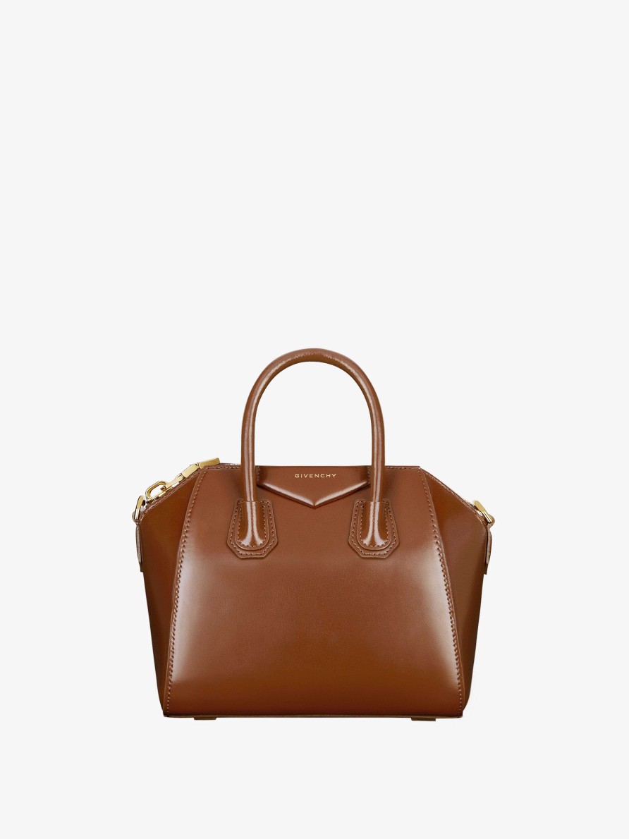 Women Givenchy Antigona | Mini Antigona Bag In Box Leather Walnut Brown