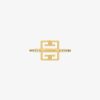 Women Givenchy Jewelry | 4G Ring In Metal With Crystals Golden Yellow