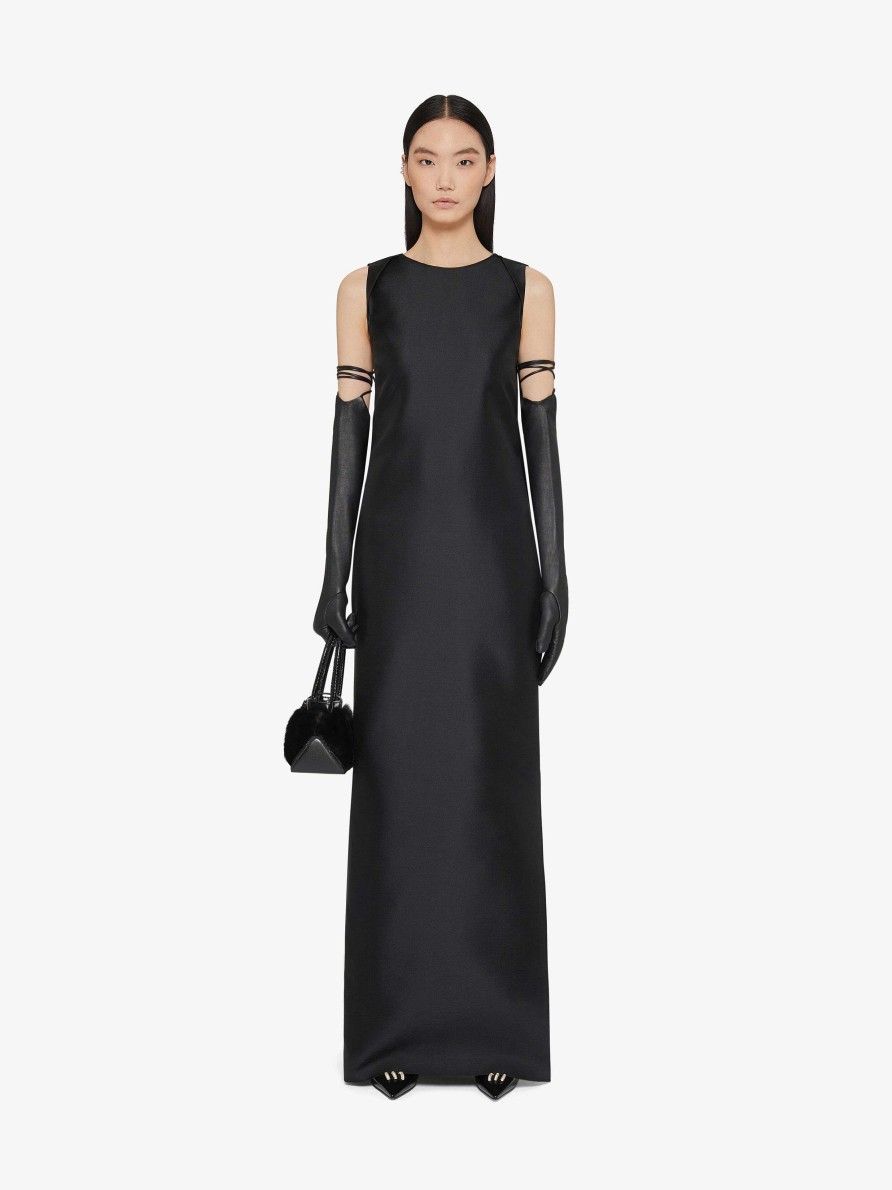 Women Givenchy Dresses | Evening Draped Dress In Wool And Silk Black