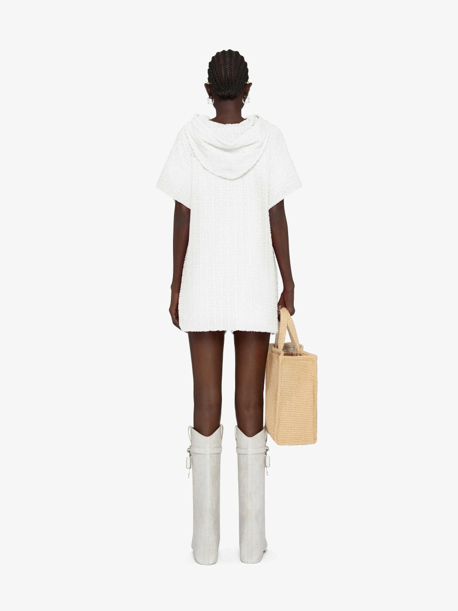 Women Givenchy Tops & Shirts | Poncho In 4G Cotton Towelling Jacquard White