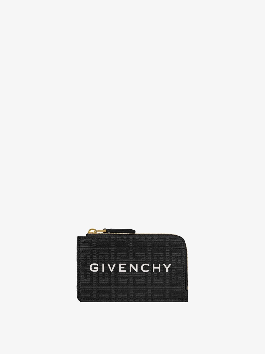 Women Givenchy Small Leather Goods | G-Cut Cardholder In 4G Coated Canvas And Leather Black