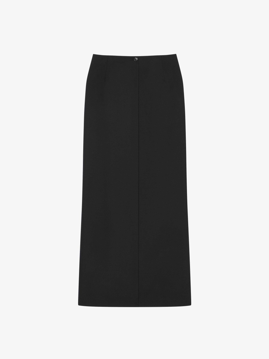 Women Givenchy Skirts | Skirt In Wool And Mohair Black