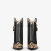 Women Givenchy Boots & Booties | Shark Lock Cowboy Ankle Boots In Leather And Python Black/Beige