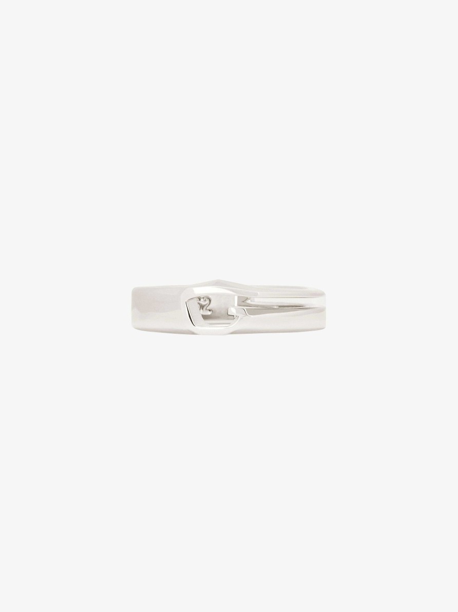 Men Givenchy Jewelry | Giv Cut Ring In Metal Silvery