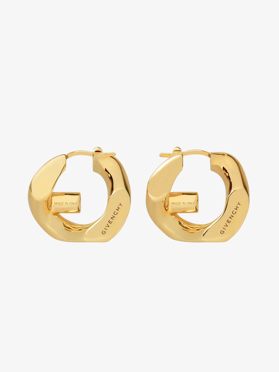 Women Givenchy Jewelry | G Chain Earrings In Metal Golden Yellow