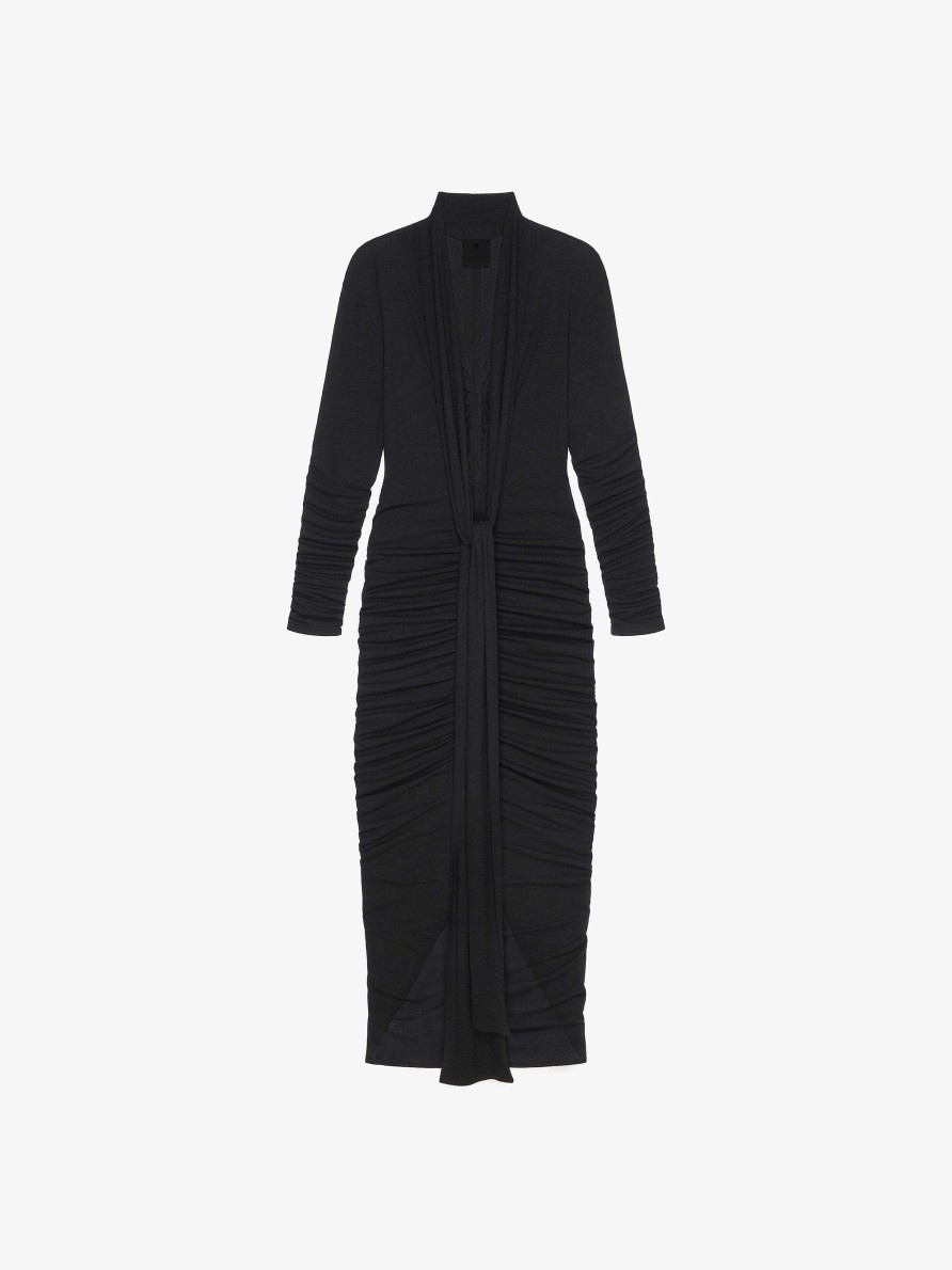 Women Givenchy Dresses | Draped Dress In Jersey With Lavalliere Black