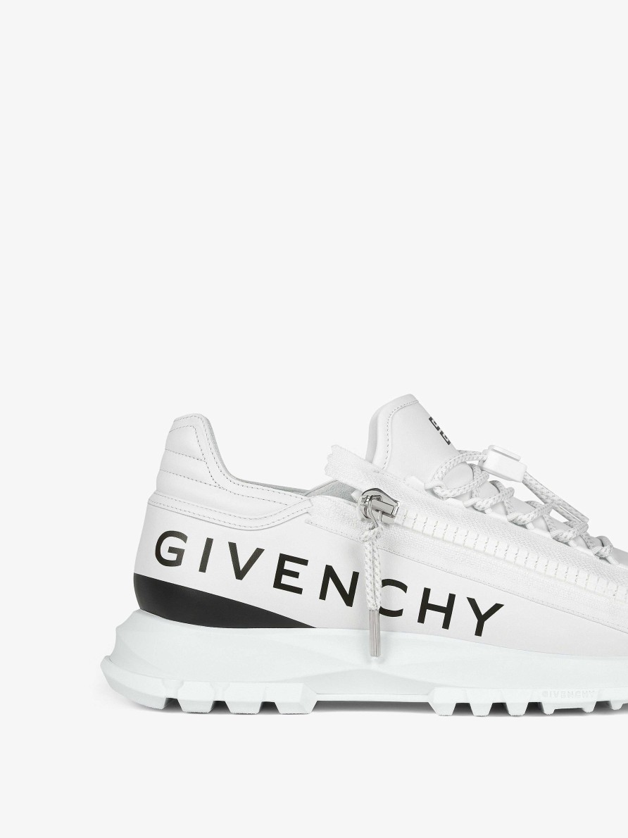 Women Givenchy Sneakers | Spectre Runner Sneakers In Leather With Zip White/Black