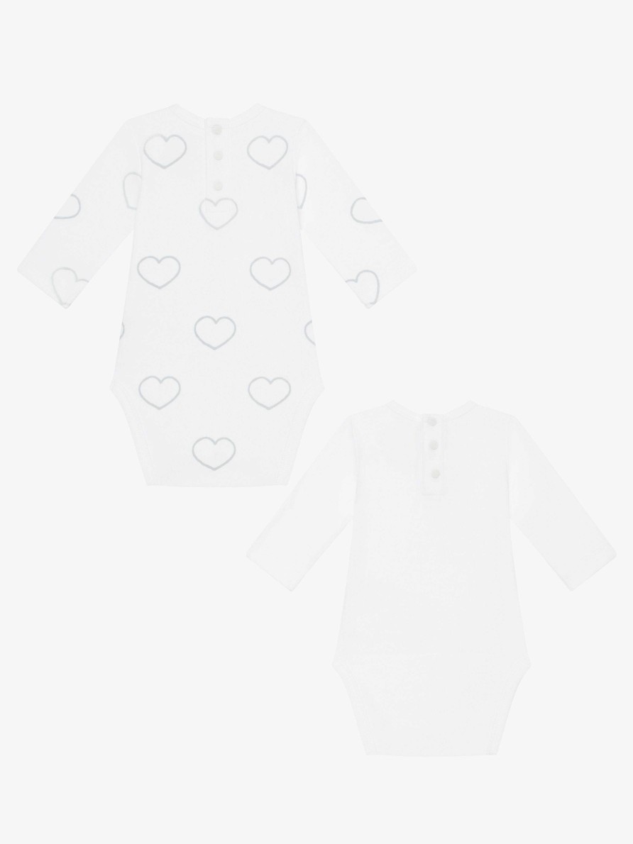 Men Givenchy Baby (1 Month To 3 Years) | Two Baby Bodies Set In Printed Cotton White