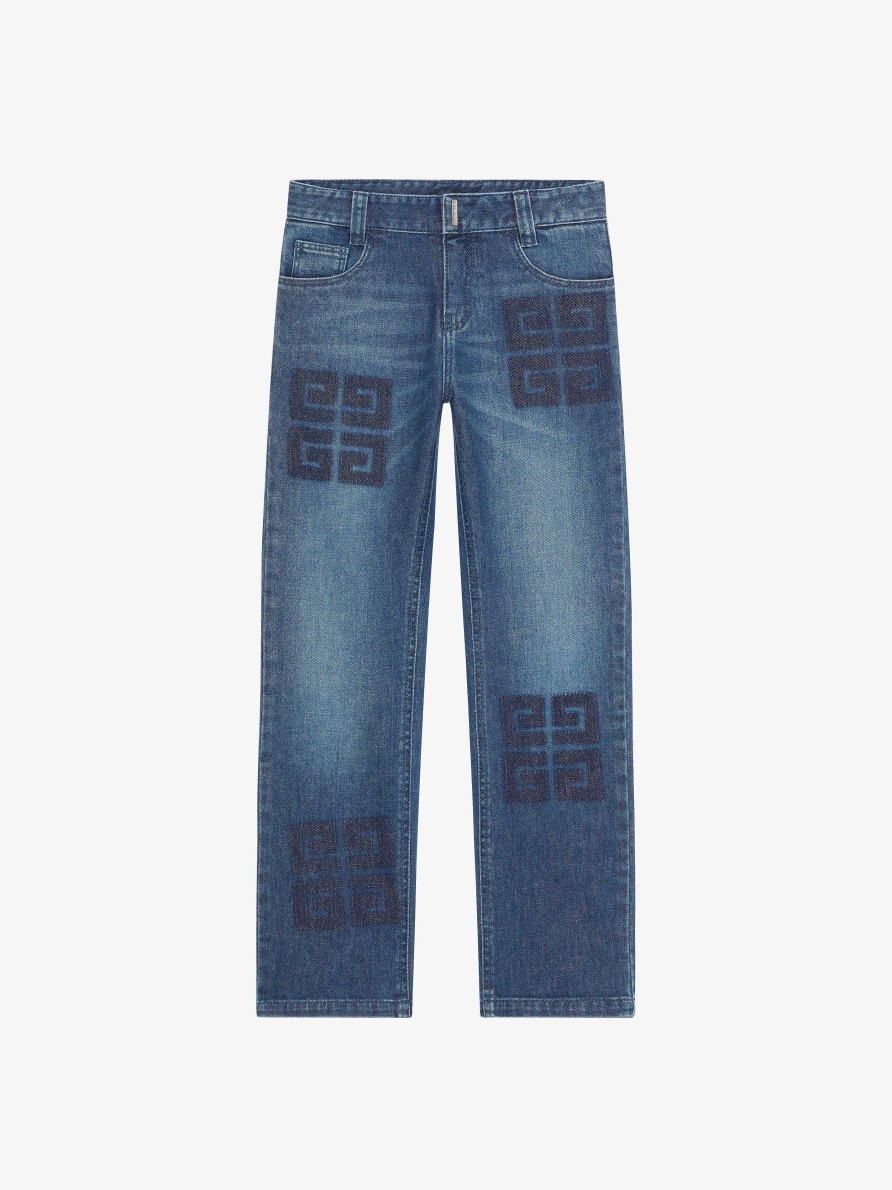 Men Givenchy Boy (4 To 12 Years) | 4G Slim Fit Jeans In Denim Denim Blue