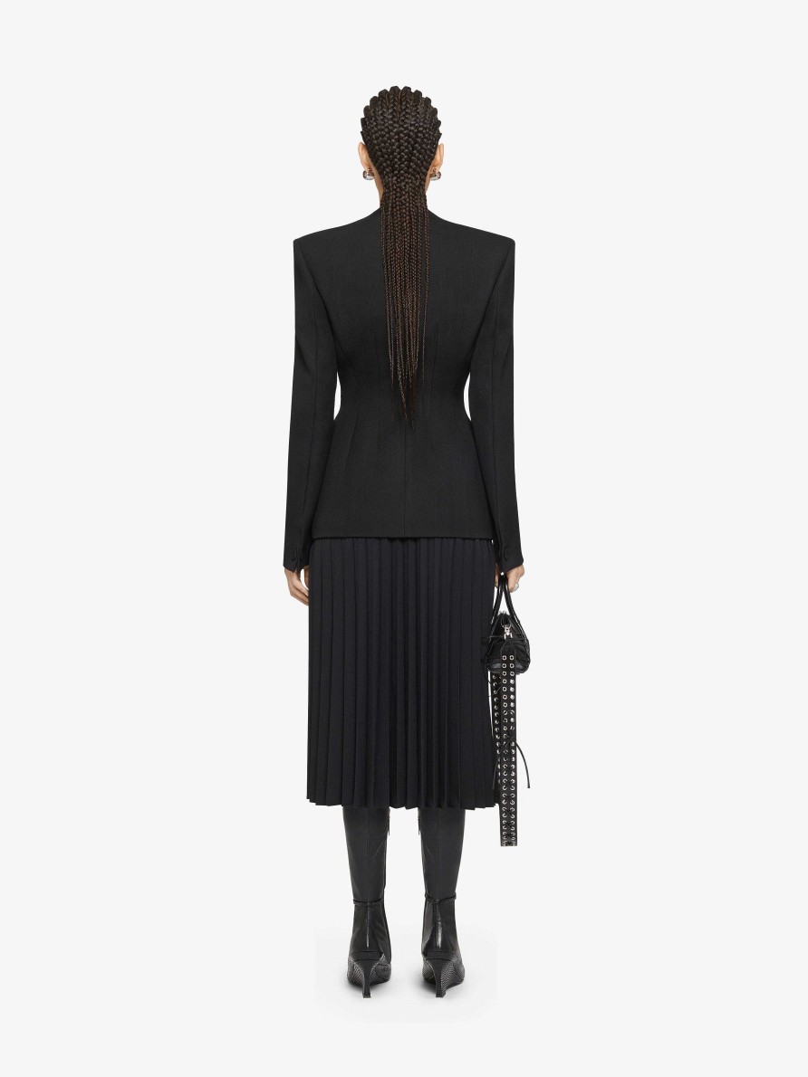 Women Givenchy Skirts | Pleated Skirt In Wool Black