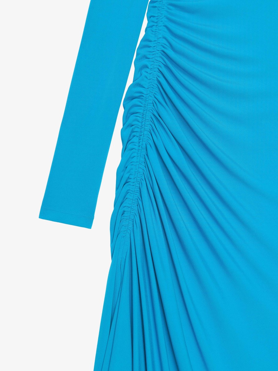 Women Givenchy Dresses | Draped Dress In Crepe Acqua Marine