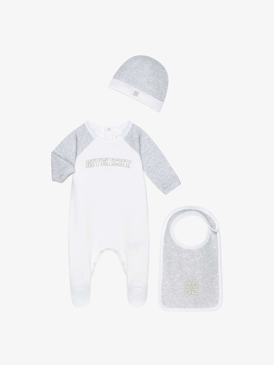 Men Givenchy Baby (1 Month To 3 Years) | Pyjamas, Bib And Hat Gift Set Grey/White