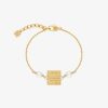 Women Givenchy Jewelry | 4G Bracelet In Metal With Pearls Golden Yellow