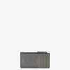 Men Givenchy Small Leather Goods | Givenchy Zipped Card Holder In 4G Leather Quartz Grey