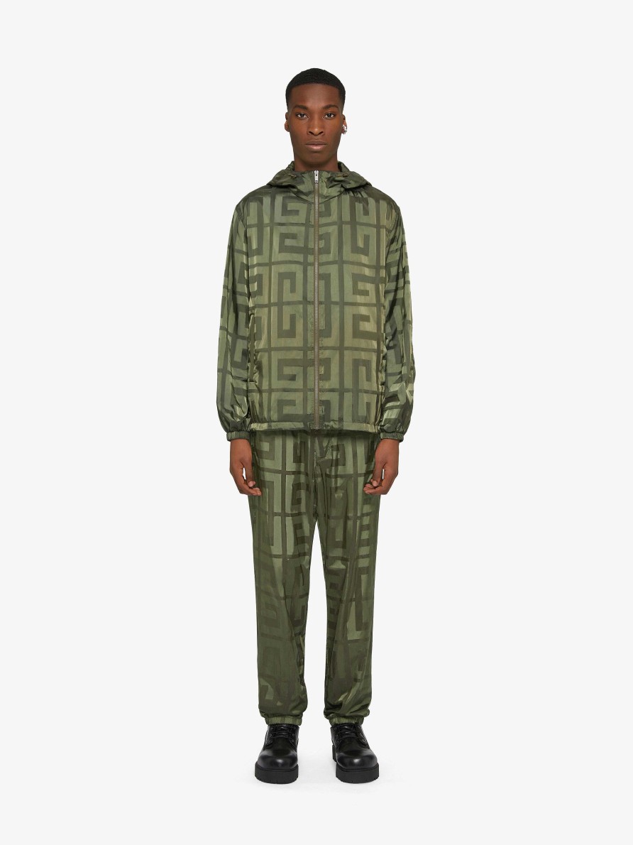 Men Givenchy Outerwear & Blousons | Windbreaker With 4G Pattern Khaki