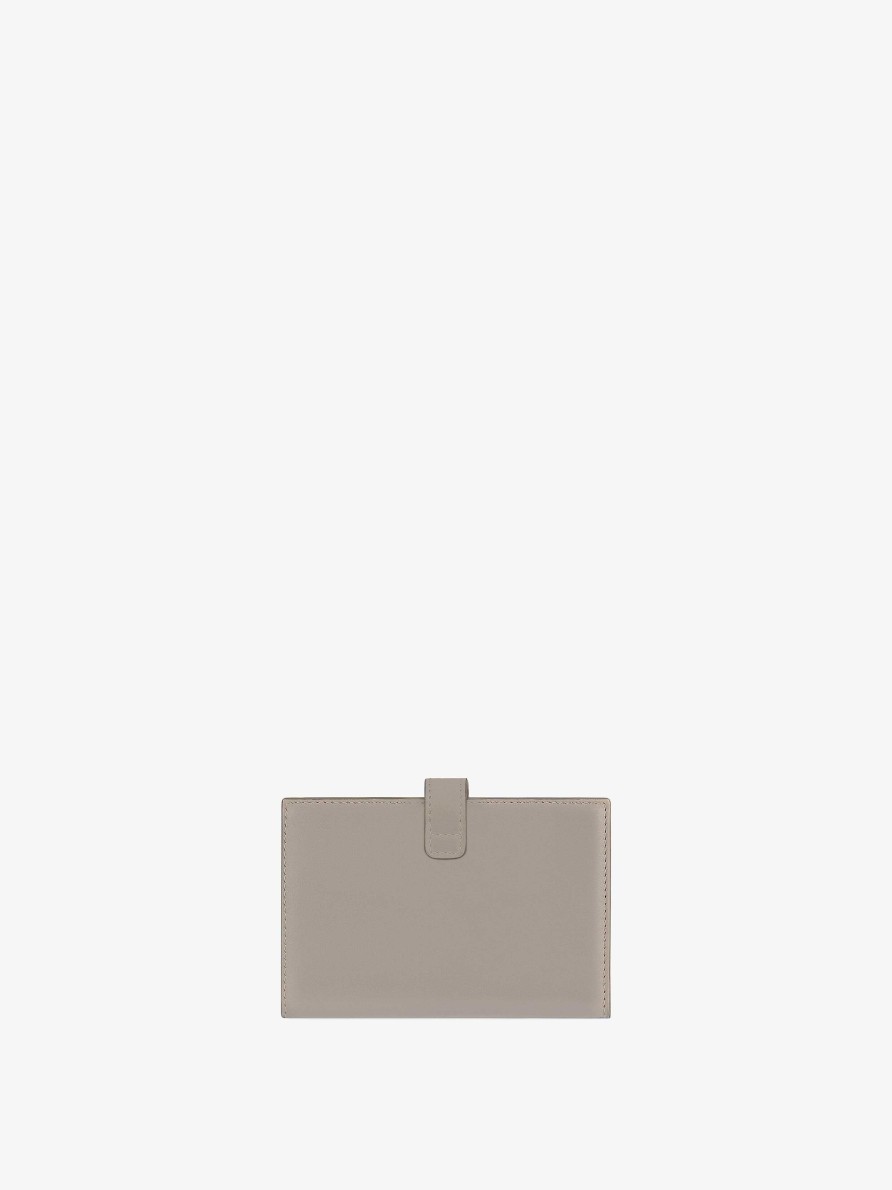 Women Givenchy Small Leather Goods | 4G Wallet In Box Leather Stone Grey