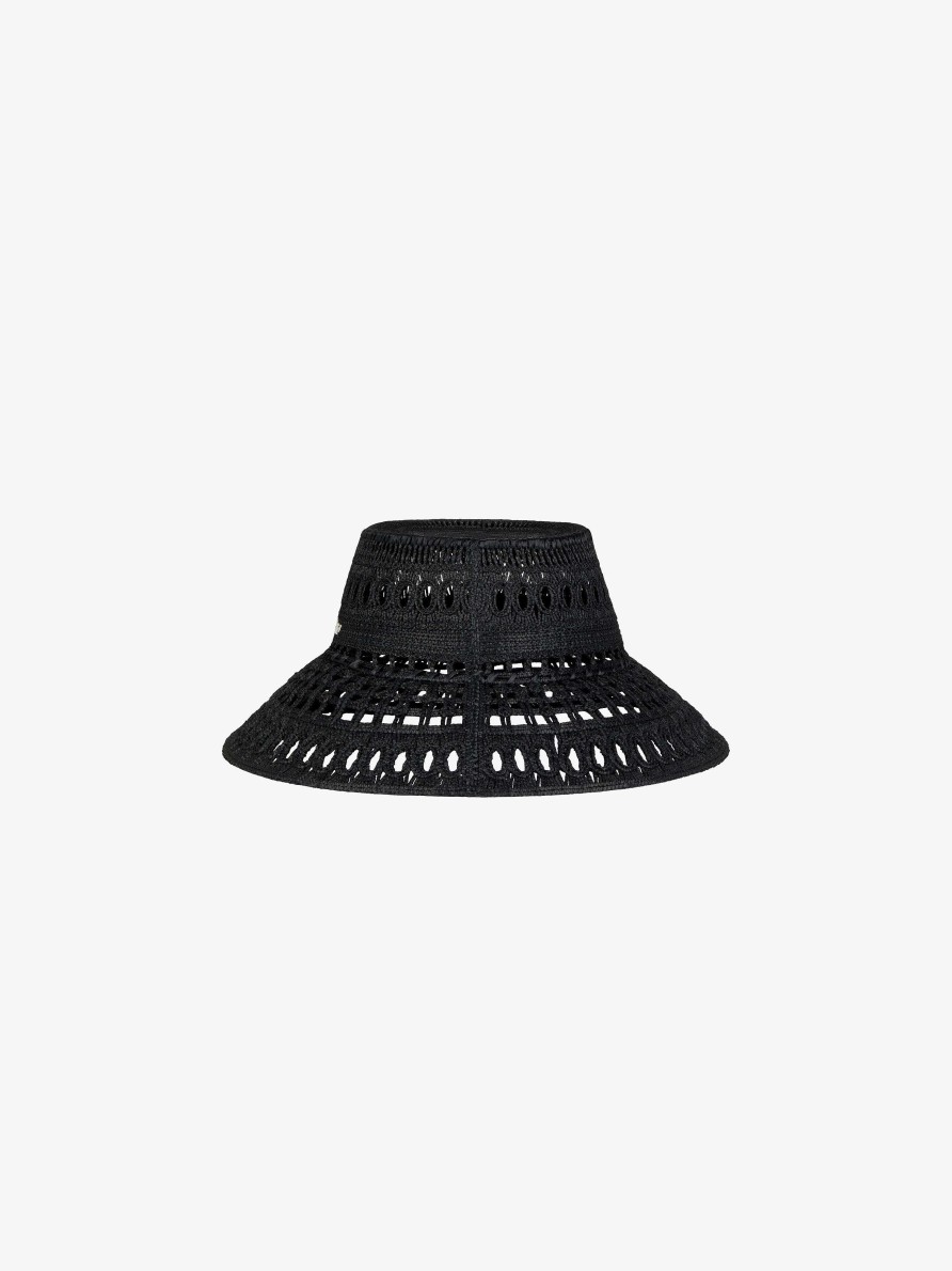 Women Givenchy Other Accessories | Givenchy Bucket Hat In Laced Raffia Black