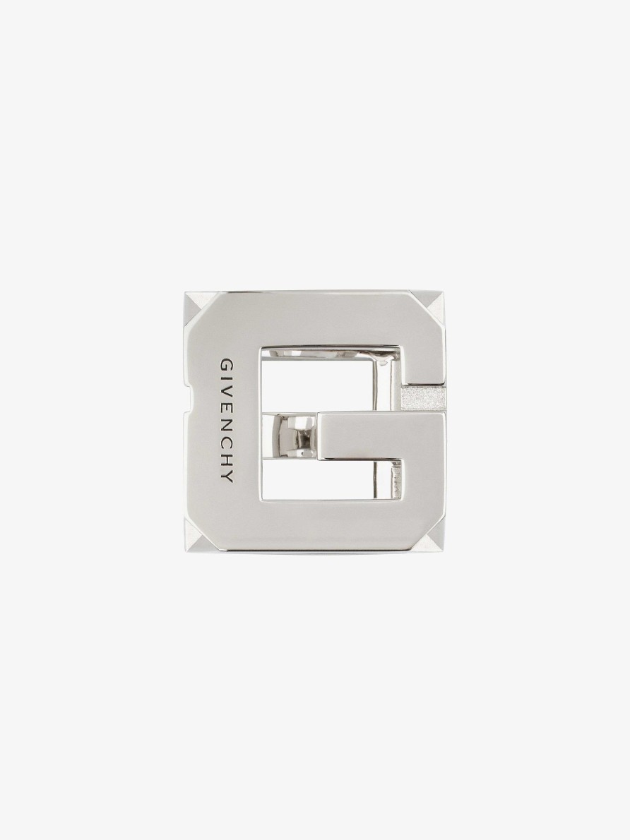 Men Givenchy Jewelry | G Cube Ring In Metal Silvery