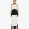 Women Givenchy Dresses | Evening Bustier Draped Dress In Crepe With Satin And Silk Train Ivory