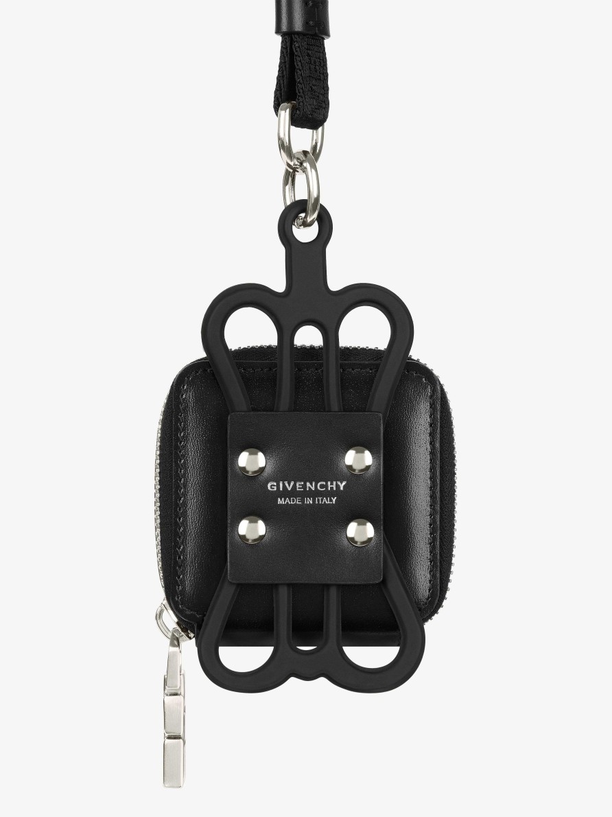 Men Givenchy Other Accessories | 4G Phone And Airpods Holder In Leather And Rubber Black