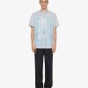 Men Givenchy T-Shirts | Oversized T-Shirt In Cotton With Givenchy Prints White/Light Blue