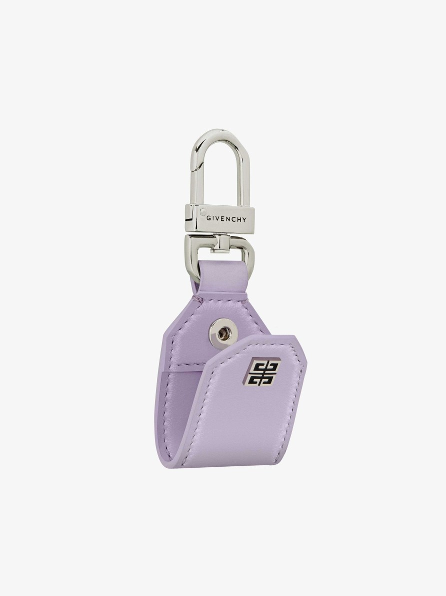 Men Givenchy Other Accessories | 4G Keyring In 4G Leather Lilac