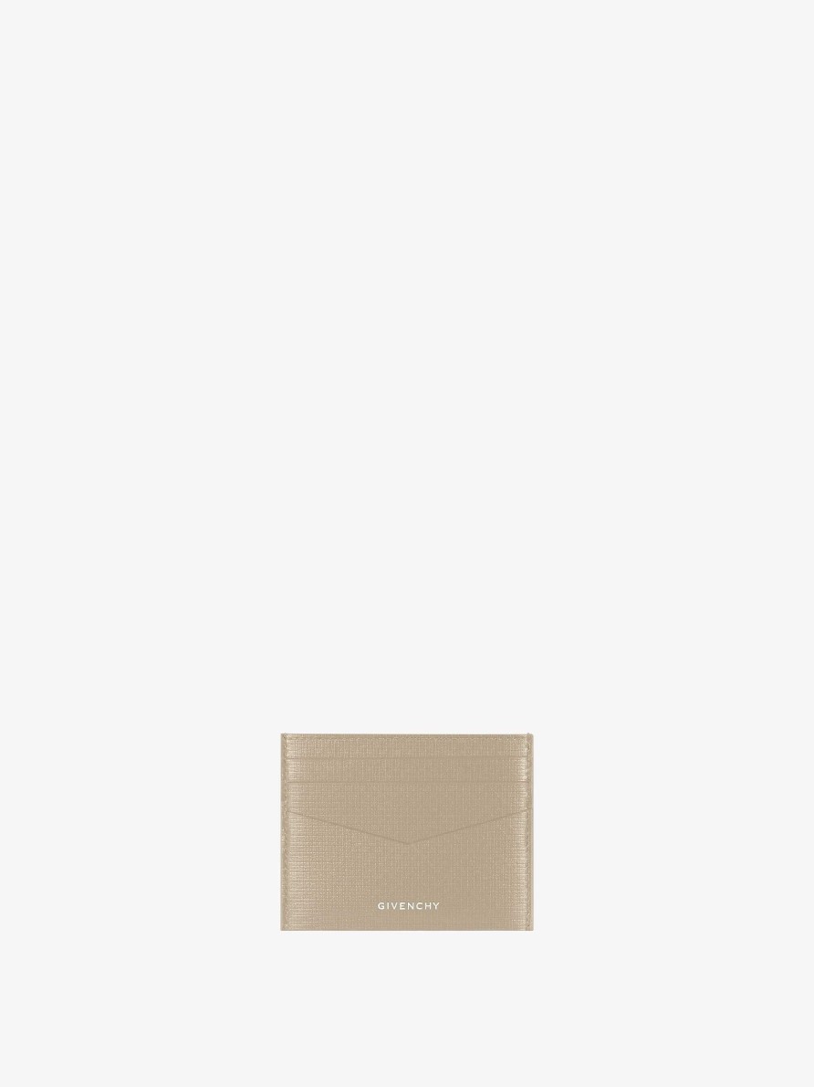 Men Givenchy Small Leather Goods | Card Holder In 4G Classic Leather Beige/Grey