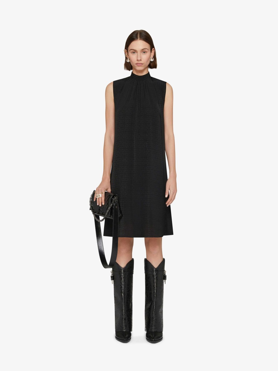 Women Givenchy Dresses | Dress In 4G Jacquard With Lavalliere Black