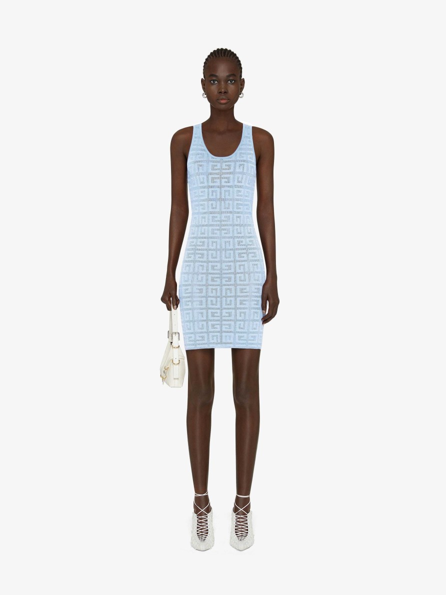 Women Givenchy Dresses | Tank Top Dress In 4G Jacquard Baby Blue