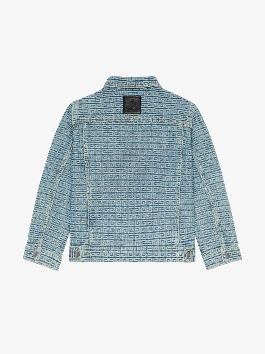 Men Givenchy Boy (4 To 12 Years) | Jacket In 4G Denim Mineral Blue