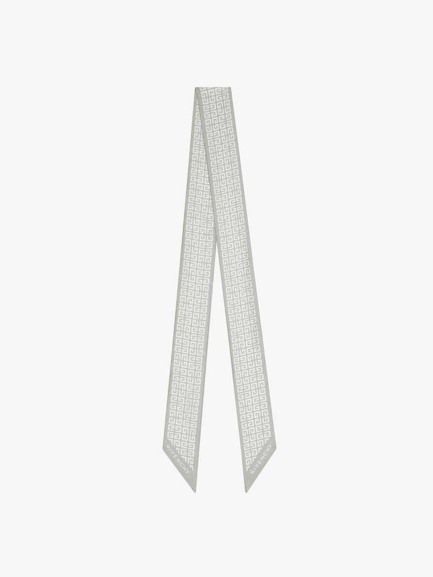 Women Givenchy Scarves | 4G Bandeau In Silk Light Grey