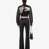 Women Givenchy Outerwear & Blousons | Givenchy College Cropped Varsity Jacket In Wool And Leather Black/White