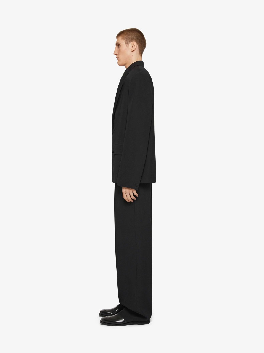 Men Givenchy Pants | Extra Wide Pants In Wool Black