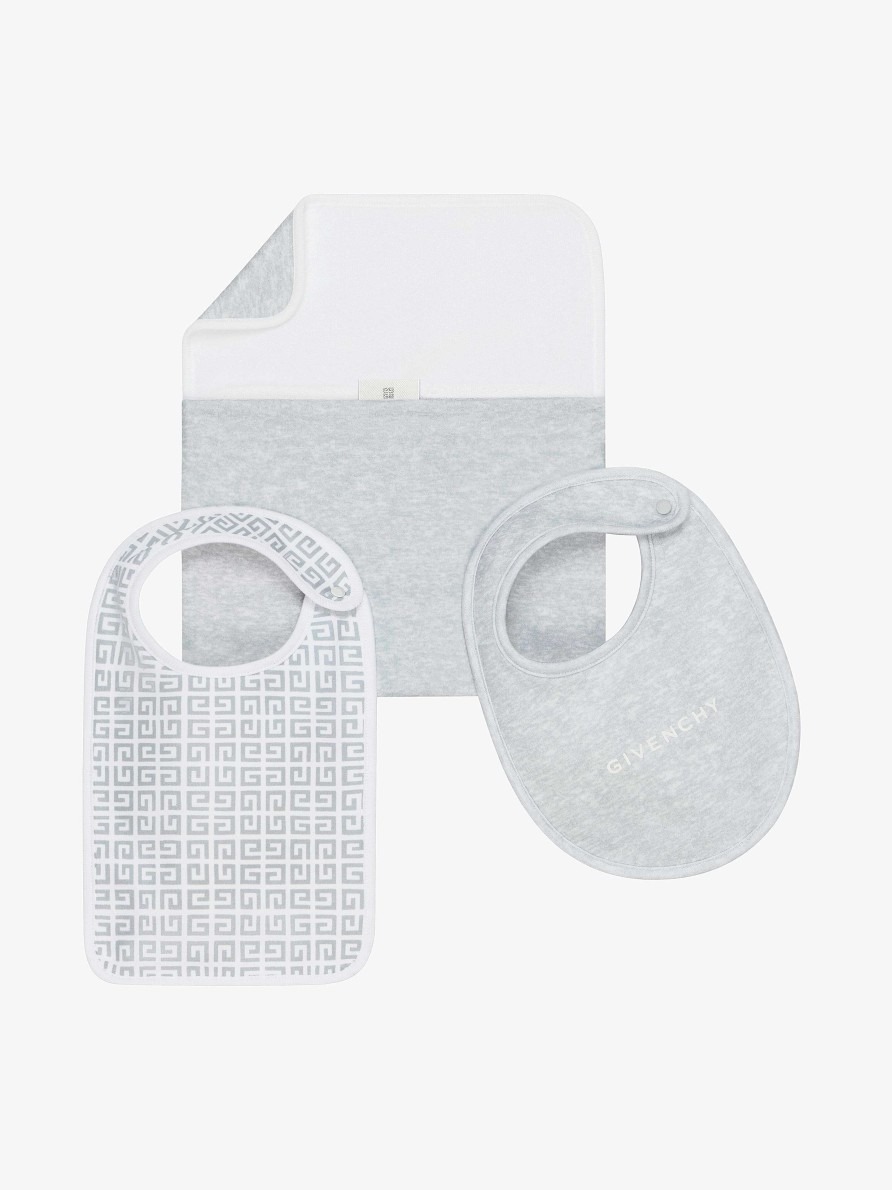 Men Givenchy Baby (1 Month To 3 Years) | Two Bibs Gift Set Light Grey